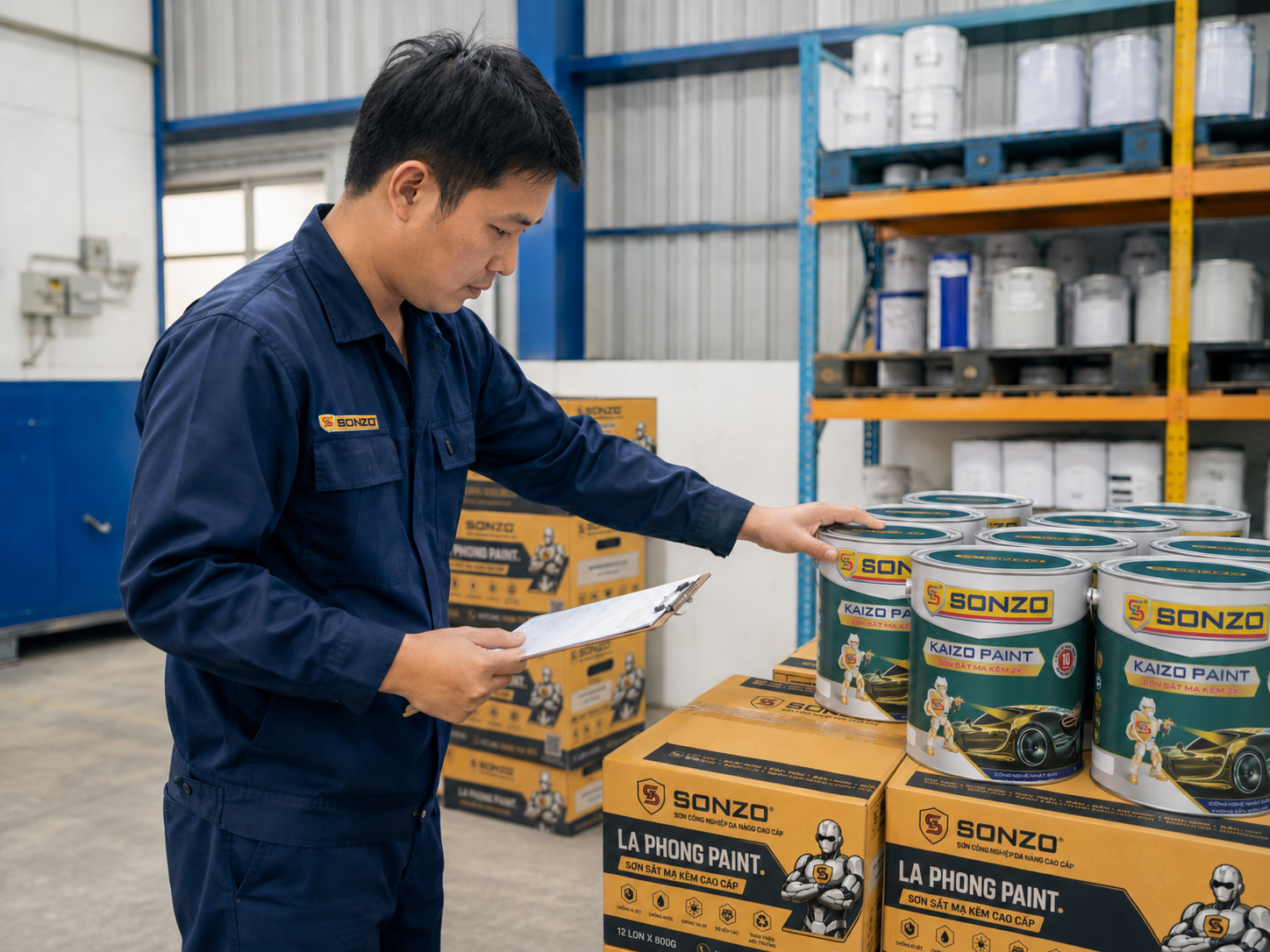 Kiểm tra số lượng và tình trạng hàng sơn khi nhận