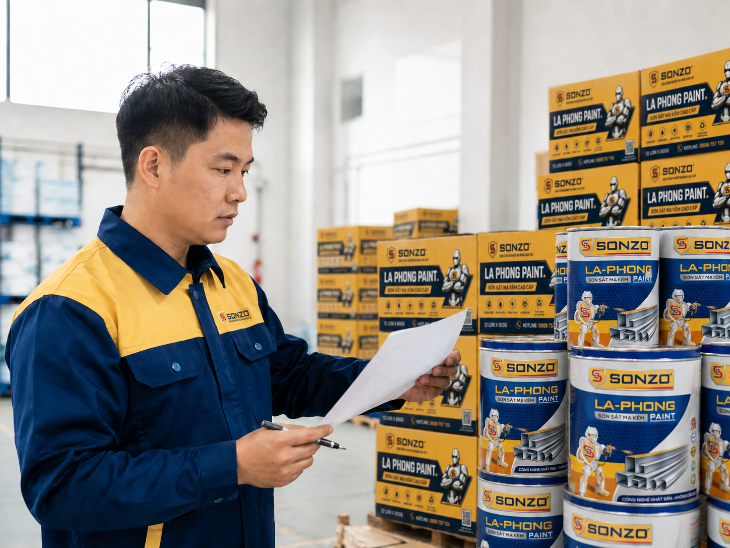 Xác nhận thông tin đơn hàng sơn SONZO trước khi giao